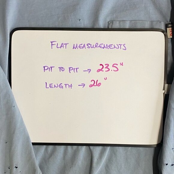 Carhartt Blue Distressed Destroyed Very Worn In Long Sleeve Crew Neck Shirt L - Picture 7 of 16